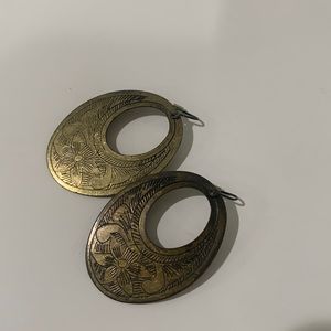 Brass Floral Earrings